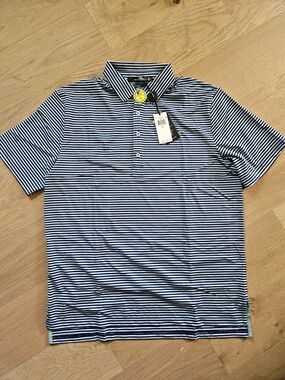 NWT Ralph Lauren Men’s Navy Striped Performance Polo